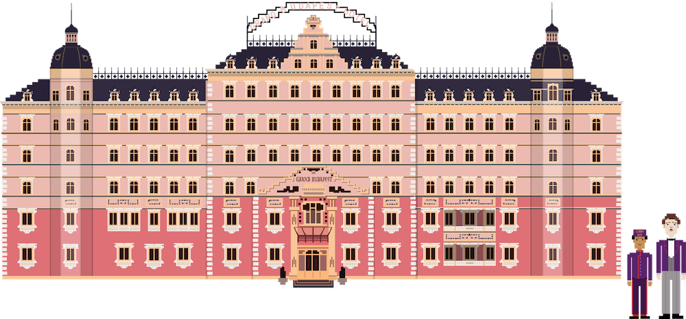 The Grand Budapest Hotel created using Sketch app in 2016.